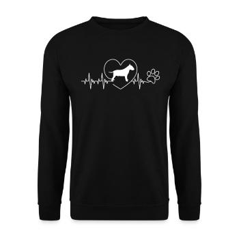 Cadeau de patte d'amour de coeur de coeur de Bull Terrier - Sweat-shirt Unisexe - noir - Devant - Alina (178cm) & Michal (187cm)