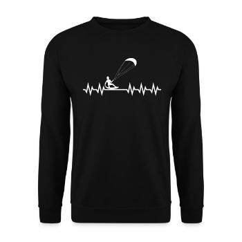 Kite kite kitesurf planche kiter coeur cadeau - Sweat-shirt Unisexe - noir - Devant - Alina (178cm) & Michal (187cm)