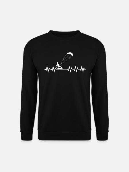 Kite kiting kitesurfing board kiter heart gift - Unisex Sweatshirt - black