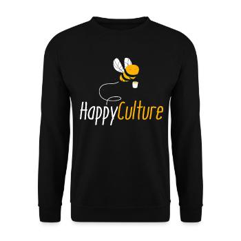 Happyculture gift funny beekeeping parody happy - Unisex Sweatshirt - black - Front - Alina (178cm) & Michal (187cm)