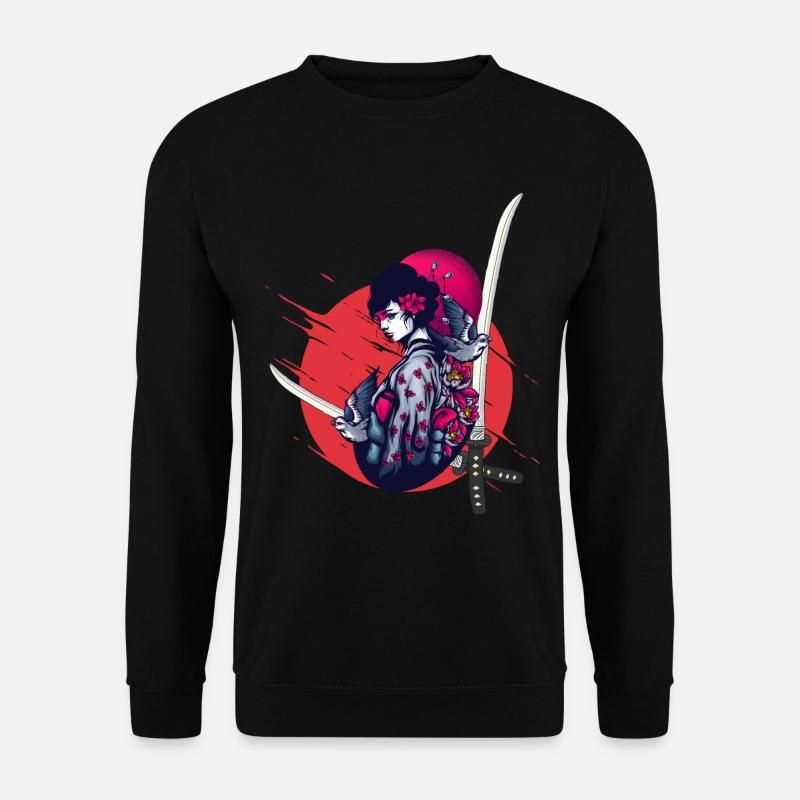 gothik manga anime kriegerin samurai japan girl - Unisex Pullover - Schwarz