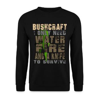 bushcraft feuerstahl vs wild camping survival - Unisex Pullover - Schwarz - Vorne - Alina (178cm) & Michal (187cm)