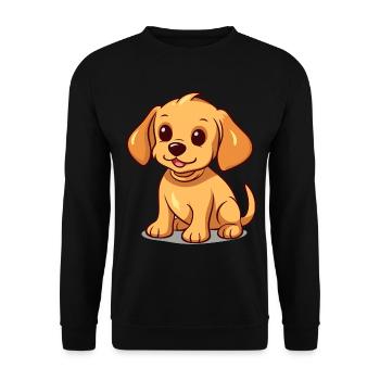 Niedliches Hundedesign für Hundebesitzer - Unisex Pullover - Schwarz - Vorne - Alina (178cm) & Michal (187cm)