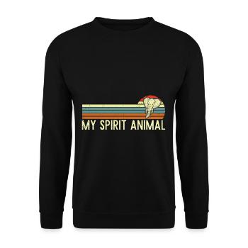Elefanten Afrika Safari Spruch mit Tieren - Unisex Pullover - Schwarz - Vorne - Alina (178cm) & Michal (187cm)