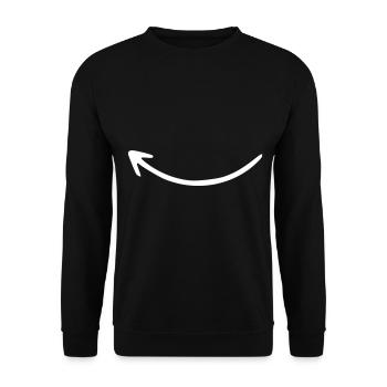 Pfeil Zeichnung Skizze weiß - Unisex Pullover - Schwarz - Vorne - Alina (178cm) & Michal (187cm)