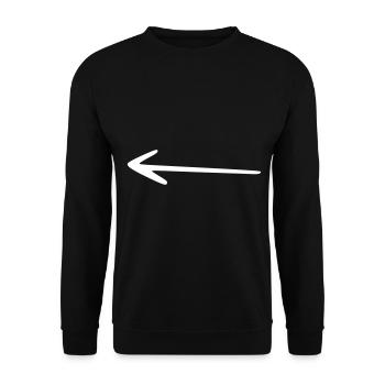 Pfeil Zeichnung Skizze weiß - Unisex Pullover - Schwarz - Vorne - Alina (178cm) & Michal (187cm)