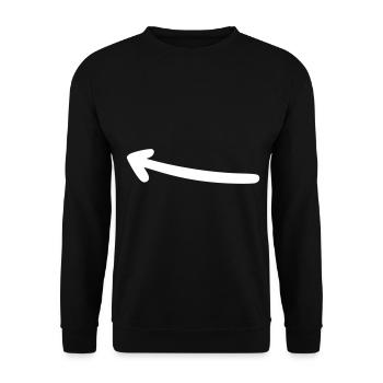 Flèche dessin esquisse blanc - Sweat-shirt Unisexe - noir - Devant - Alina (178cm) & Michal (187cm)