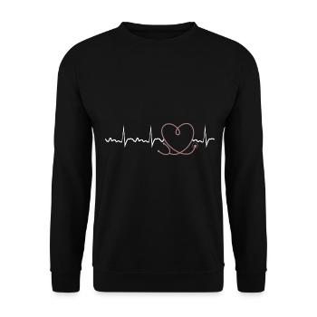 Arzt Herzschlag Stethoskop Arzt Medizin PHD - Unisex Pullover - Schwarz - Vorne - Alina (178cm) & Michal (187cm)