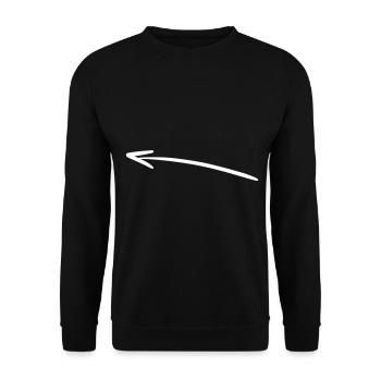 Pfeil Zeichnung Skizze weiß - Unisex Pullover - Schwarz - Vorne - Alina (178cm) & Michal (187cm)