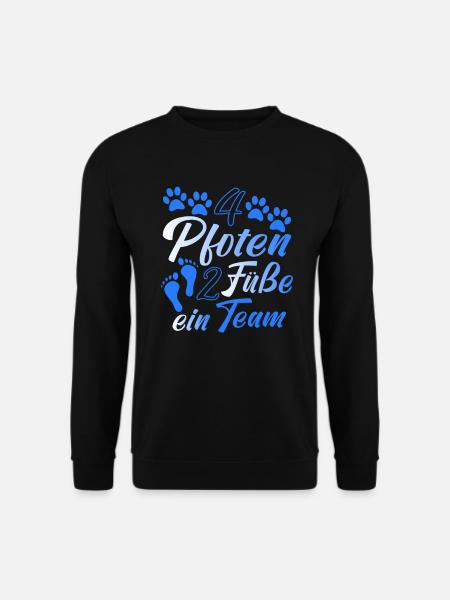 4 Pfoten 2 Füße ein Team - Unisex Pullover - Schwarz