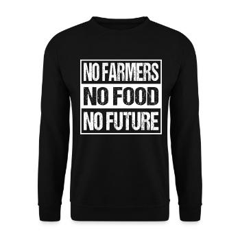 No Farmers No Food No Future - Unisex Sweatshirt - black - Front - Alina (178cm) & Michal (187cm)