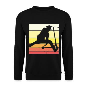 Stuntscooter Kinder Stunt Scooter Tretroller Fun - Unisex Pullover - Schwarz - Vorne - Alina (178cm) & Michal (187cm)