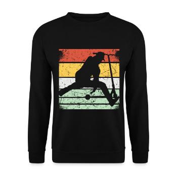 Stuntscooter Tretroller Stunt Scooter Kickscooter - Unisex Sweatshirt - black - Front - Alina (178cm) & Michal (187cm)