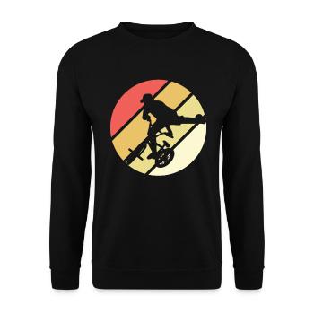 BMX Kids Shirt Cyclisme Vintage Rétro - Sweat-shirt Unisexe - noir - Devant - Alina (178cm) & Michal (187cm)
