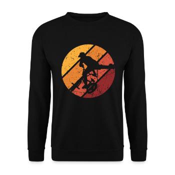 BMX Shirt Cyclisme Descente Vintage Rétro - Sweat-shirt Unisexe - noir - Devant - Alina (178cm) & Michal (187cm)