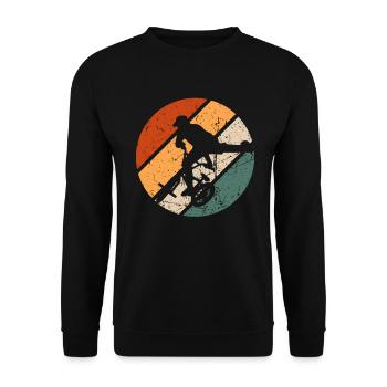 BMX Shirt Cyclisme Descente Vintage Rétro - Sweat-shirt Unisexe - noir - Devant - Alina (178cm) & Michal (187cm)