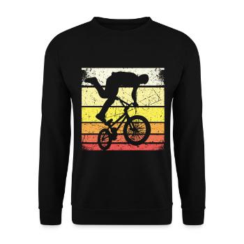 BMX Shirt Cyclisme Descente Vintage Rétro - Sweat-shirt Unisexe - noir - Devant - Alina (178cm) & Michal (187cm)