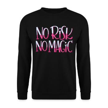 No Risk No Magic - Unisex Pullover - Schwarz - Vorne - Alina (178cm) & Michal (187cm)