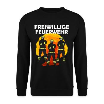 Freiwillige Feuerwehr - Unisex Pullover - Schwarz - Vorne - Alina (178cm) & Michal (187cm)