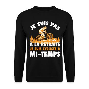 Je Suis Pas À La Retraite Je Suis Cycliste - Sweat-shirt Unisexe - noir - Devant - Alina (178cm) & Michal (187cm)