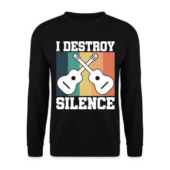 Guitar retro - Unisex Sweatshirt - black - Front - Alina (178cm) & Michal (187cm)