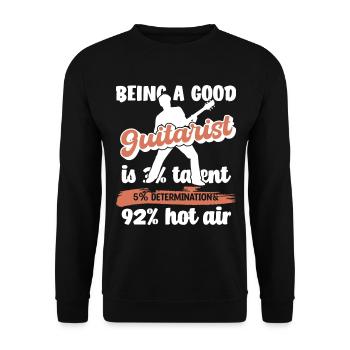 Spruch lustig Gitarrenspieler - Unisex Pullover - Schwarz - Vorne - Alina (178cm) & Michal (187cm)