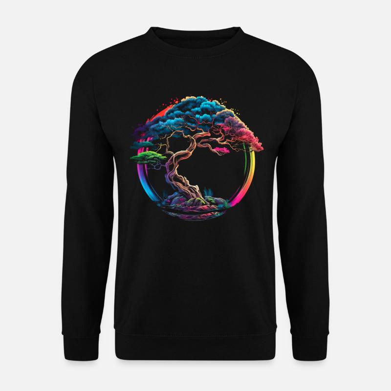 Enso Zen, Bonsai, Baum, Japan, Buddhismus, Symbol - Unisex Pullover - Schwarz