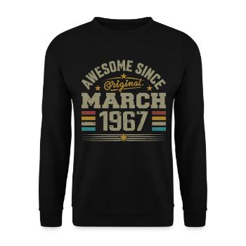 Mars 1967 Anniversaire Idée Cadeau Vintage 1967 - Sweat-shirt Unisexe - noir - Devant - Alina (178cm) & Michal (187cm)