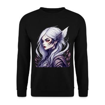 Gruseliges Halloween-partykostüm Vampir-lady - Unisex Sweatshirt - black - Front - Alina (178cm) & Michal (187cm)