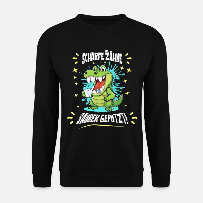 Krokodil Zahn Hygiene - Unisex Pullover - Schwarz