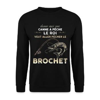 Canne a pêche brochet cadeau homme - Sweat-shirt Unisexe - noir - Devant - Alina (178cm) & Michal (187cm)