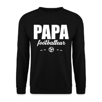 Papa Footballeur Football Ballon - Sweat-shirt Unisexe - noir - Devant - Alina (178cm) & Michal (187cm)
