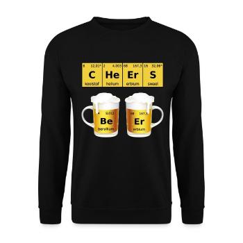 Tableau périodique de la bière - Sweat-shirt Unisexe - noir - Devant - Alina (178cm) & Michal (187cm)