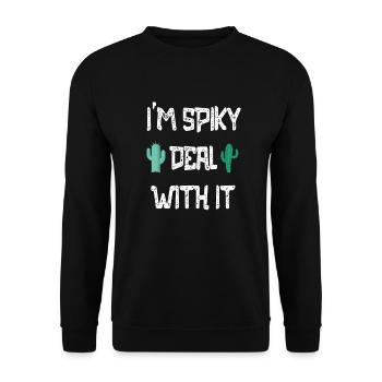 Cactus Cactus Cactus Prickly Houseplant Gift - Unisex Sweatshirt - black - Front - Alina (178cm) & Michal (187cm)