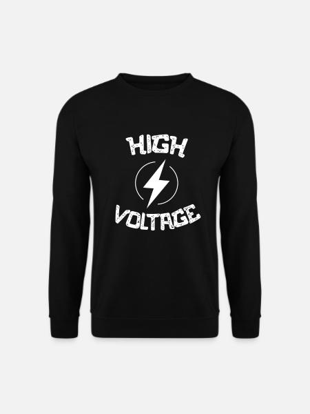 Volt Strom Hochspannung Blitz Gewitter Geschenk - Unisex Pullover - Schwarz