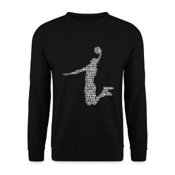 Basketball Slam Dunk Assist Steal Rebound Geschenk - Unisex Pullover - Schwarz - Vorne - Alina (178cm) & Michal (187cm)