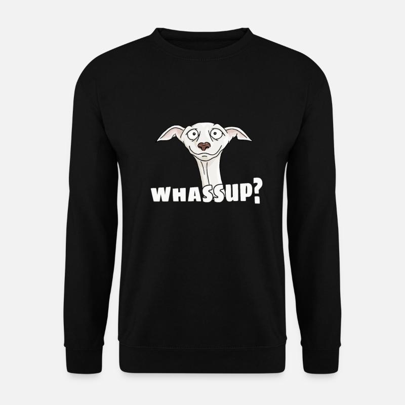 Windhund whassup? lustiges Galgo Espanol Geschenk - Unisex Pullover - Schwarz