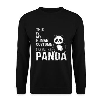 Mon costume d'homme en vrai cadeau de panda - Sweat-shirt Unisexe - noir - Devant - Alina (178cm) & Michal (187cm)