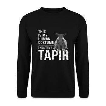 Mon costume humain - Je suis un cadeau tapir - Sweat-shirt Unisexe - noir - Devant - Alina (178cm) & Michal (187cm)