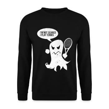 Batte de baseball de tennis cadeau fantôme Halloween - Sweat-shirt Unisexe - noir - Devant - Alina (178cm) & Michal (187cm)