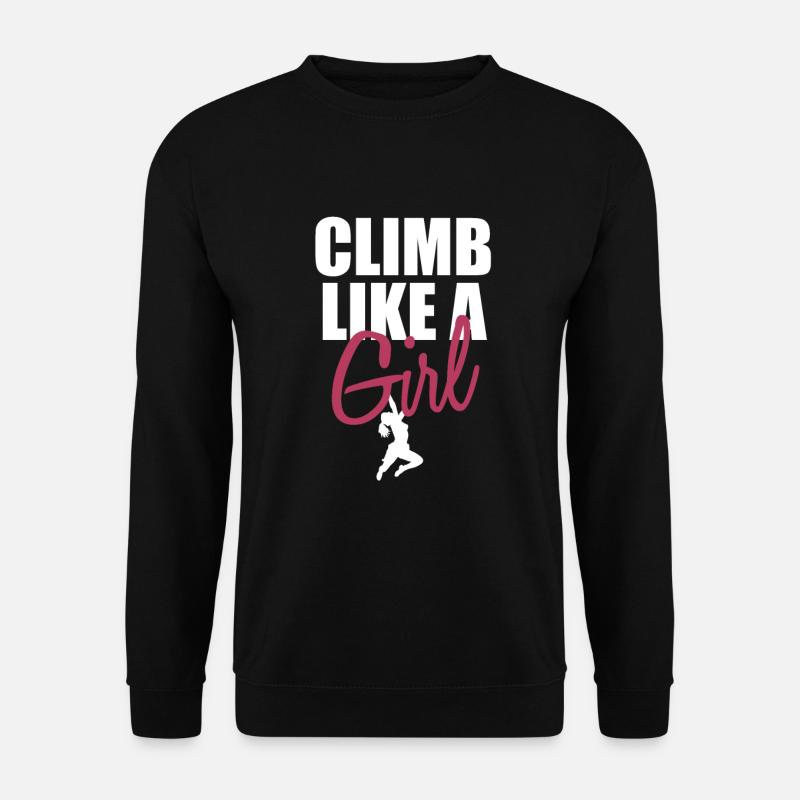 Climbing bouldering carabiner rock climbing gift - Unisex Sweatshirt - black