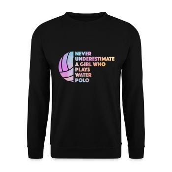 01595 water polo girl wasserball sWaswimmers swimm - Unisex Pullover - Schwarz - Vorne - Alina (178cm) & Michal (187cm)