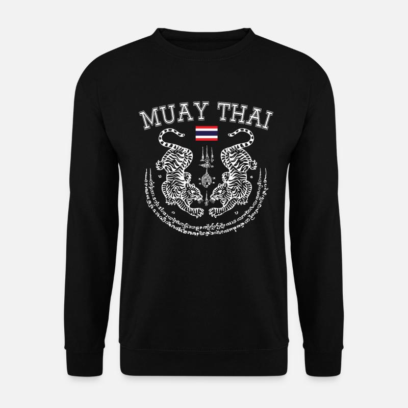 Muay Thai Tiger Thailand Kickboxen Kampfkunst - Unisex Pullover - Schwarz