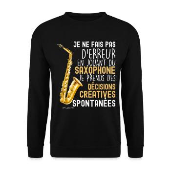 Saxophone humour drole - Sweat-shirt Unisexe - noir - Devant - Alina (178cm) & Michal (187cm)