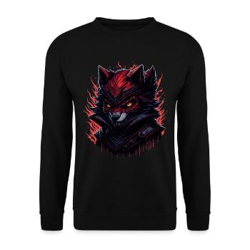 Wolf Evil Dark Fox Fantasy - Unisex Sweatshirt - black - Front - Alina (178cm) & Michal (187cm)