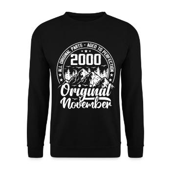 November 2000 Original 24 Year Old Birthday Gift - Unisex Sweatshirt - black - Front - Alina (178cm) & Michal (187cm)