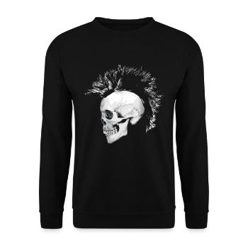 punk skull - Unisex Pullover - Schwarz - Vorne - Alina (178cm) & Michal (187cm)
