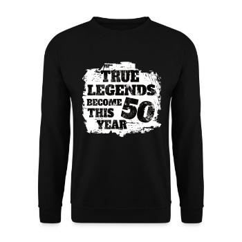 Cadeau d'anniversaire 50e anniversaire hommes femmes - Sweat-shirt Unisexe - noir - Devant - Alina (178cm) & Michal (187cm)