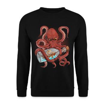 Pieuvre cadeau mer pieuvre - Sweat-shirt Unisexe - noir - Devant - Alina (178cm) & Michal (187cm)