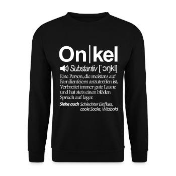 Onkel - Unisex Pullover - Schwarz - Vorne - Alina (178cm) & Michal (187cm)